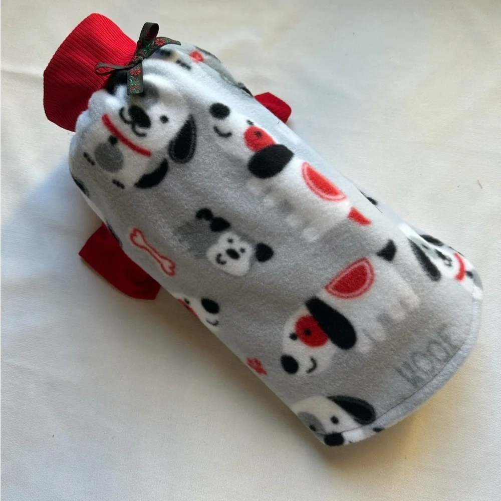 Handmade Dog Fleece Sweater | Size Large | Cozy Aesthetic | Red Trim | New